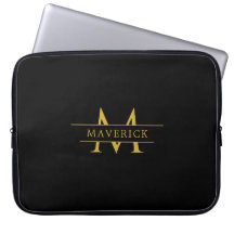 Unieke naam laptophoes met modern monogram