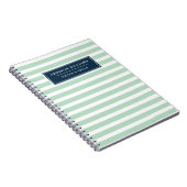 Unieke naam Mint Green White Stippen Aangepast Notitieboek (Rechterzijde)