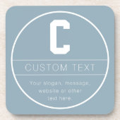 Unieke naam & Monogram Sjabloon | Dusty Blue Bier Onderzetter (Voorkant)