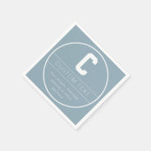 Unieke naam & Monogram Sjabloon | Dusty Blue Servet (Hoek)