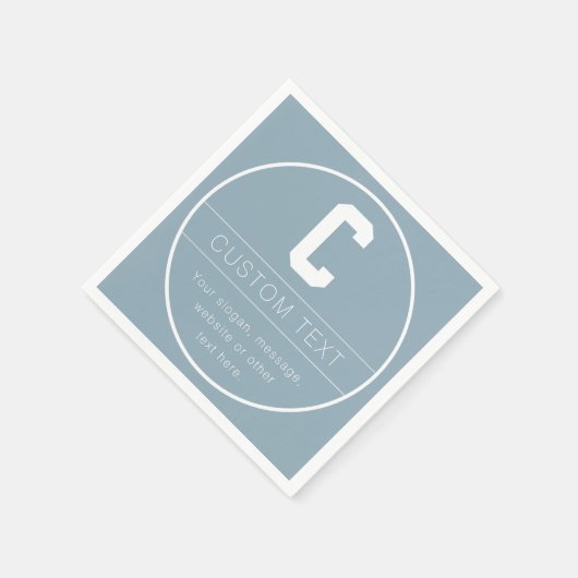 Unieke naam & Monogram Sjabloon | Dusty Blue Servet (Hoek)