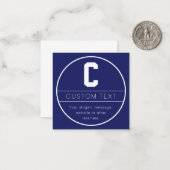 Unieke naam & Monogram Sjabloon | Marine Blauw (Voorkant / Achterkant in situ)