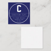 Unieke naam & Monogram Sjabloon | Marine Blauw (Voorkant / Achterkant)