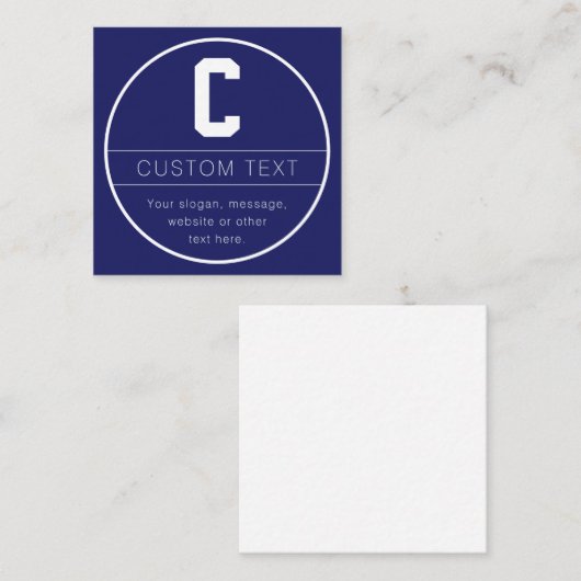 Unieke naam & Monogram Sjabloon | Marine Blauw (Voorkant / Achterkant)