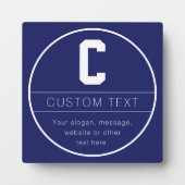 Unieke naam & Monogram Sjabloon | Marine Blauw Fotoplaat (Voorkant)