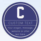 Unieke naam & Monogram Sjabloon | Marine Blauw Labels