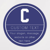 Unieke naam & Monogram Sjabloon | Marine Blauw Labels (Design 2)