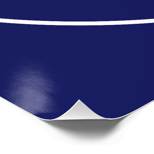 Unieke naam & Monogram Sjabloon | Marine Blauw Perfect Poster (Hoek)