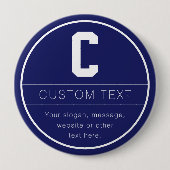 Unieke naam & Monogram Sjabloon | Marine Blauw Ronde Button 4,0 Cm (Voorkant)