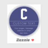 Unieke naam & Monogram Sjabloon | Marine Blauw Sticker (Vel)