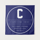 Unieke naam & monogram sjabloon | Marineblauw Wandkleed (Voorkant)