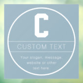 Unieke naam & monogram sjabloon | Stofblauw Raamsticker (Vel 3)