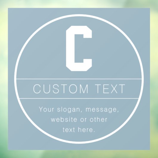 Unieke naam & monogram sjabloon | Stofblauw Raamsticker (Vel 3)