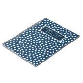 Unieke naam Navy Blue White Stippen Aangepast Noti Notitieboek (Linkerzijde)