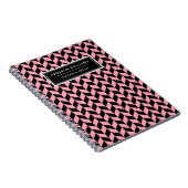 Unieke naam Roze Black Herringbone Patroon Notitieboek (Rechterzijde)