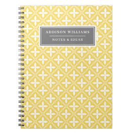 Unieke naam Yellow Grey Floral Journal Notitieboek