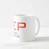 Unieke naam Zwart Wit Trendy Rood Monogram Koffiemok (Voorkant rechts)