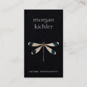 Unieke Natuur Dragonfly Professional Black Visitekaartje (Voorkant)