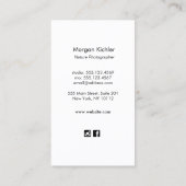 Unieke Natuur Dragonfly Professional Black Visitekaartje (Achterkant)