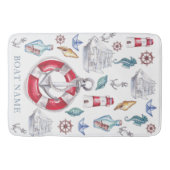 Unieke Nautical Personalized Boat van de Waterverf Badmat (Voorkant)