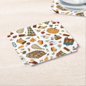 Unieke navelpompoenen kartonnen onderzetters (Gekanteld)