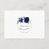 Unieke Navy Blauwe Blush Bloemen Luier Raffle Informatiekaartje (Achterkant)