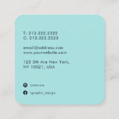 Unieke Navy Blue en Burgundy Waterverf Abstract Vierkante Visitekaartje (Achterkant)