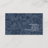 Unieke Navy Blue Floral Damask Visitekaartje (Achterkant)