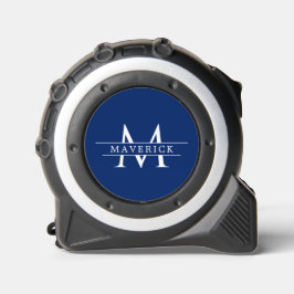 Unieke Navy Meetlint met Modern Monogram Rolmaat