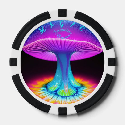 Unieke Neon Boho Huwelijksgunst Poker Chips (Voorkant)