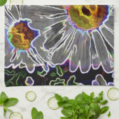 Unieke Neon Daisies Theedoek (Gevouwen)