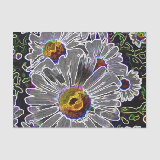 Unieke Neon Daisies Tissuepapier (Voorkant)