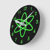 Unieke Neon Light Green Atomic Symbool Ronde Klok (Hoek)