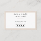 Unieke neutrale crème minimalistische moderne Boho Visitekaartje (Achterkant)