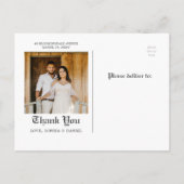 Unieke Newspapier Wedding Bedankt Briefkaart (Achterkant)