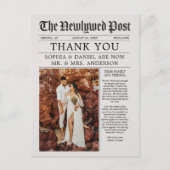 Unieke Newspapier Wedding Bedankt Briefkaart (Voorkant)