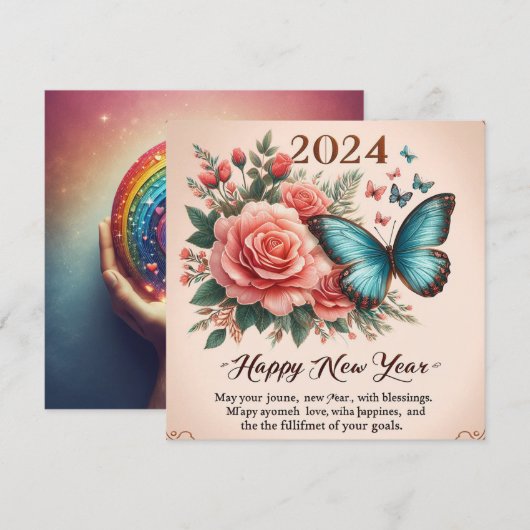 Unieke nieuwjaarskaarten - voor perfect feest kaart (Voorkant / Achterkant)