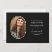 Unieke Oblong 4 Fotocollage Afstuderen Aankondiging (Achterkant)