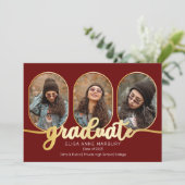 Unieke Oblong 4 Fotocollage Afstuderen Anno Aankondiging (Staand voorkant)