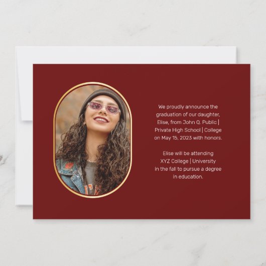 Unieke Oblong 4 Fotocollage Afstuderen Anno Aankondiging (Achterkant)
