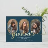 Unieke Oblong 4 Photo Collage 2023-Afstuderen Aankondiging (Staand voorkant)