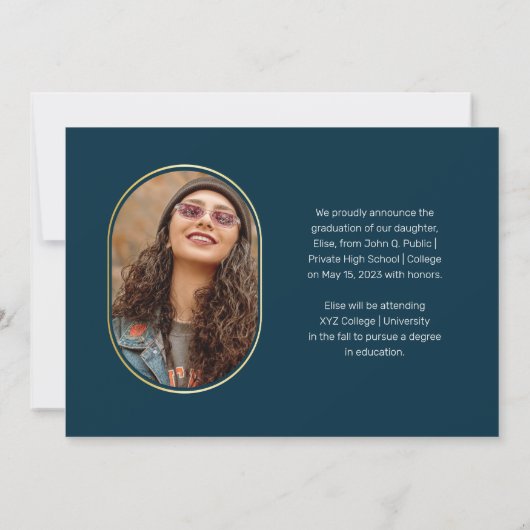 Unieke Oblong 4 Photo Collage 2023-Afstuderen Aankondiging (Achterkant)