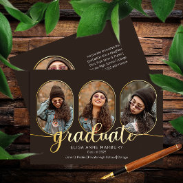 Unieke Oblong 4 Photo Collage 2023-Afstuderen Aankondiging