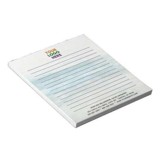 Unieke Oceaan Achtergrond Corporate Logo Lined Notitieblok (Schuin)