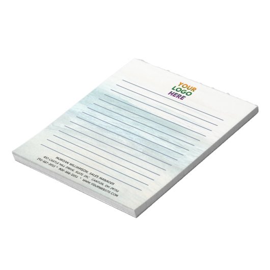 Unieke Oceaan Achtergrond Corporate Logo Lined Notitieblok (Linkerzijde)