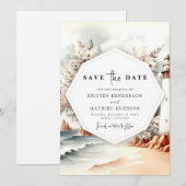 Unieke Ocean Romance vuurtoren bruiloft Save The Date (Voorkant / Achterkant)