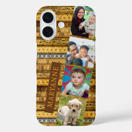 Unieke Old School Rulers 4-foto Case-Mate iPhone Case (Achterkant)