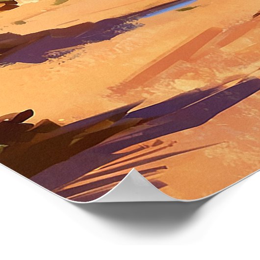 Unieke olifant in woestijndierschilderij poster (Hoek)