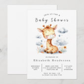 Unieke online Giraffe Baby shower Kaart (Voorkant / Achterkant)