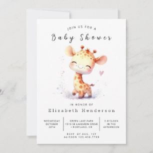Unieke online Giraffe Baby shower Kaart
